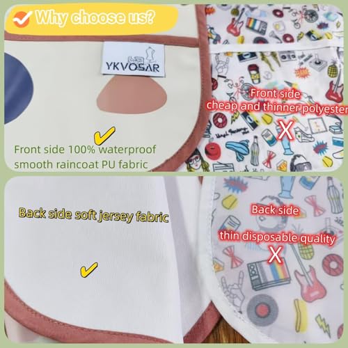 2 Pack Baby Bibs for Eating,Baby Bibs,Mess Proof Baby Bib,Full Sleeve Bib,Waterproof Bib for Toddlers4