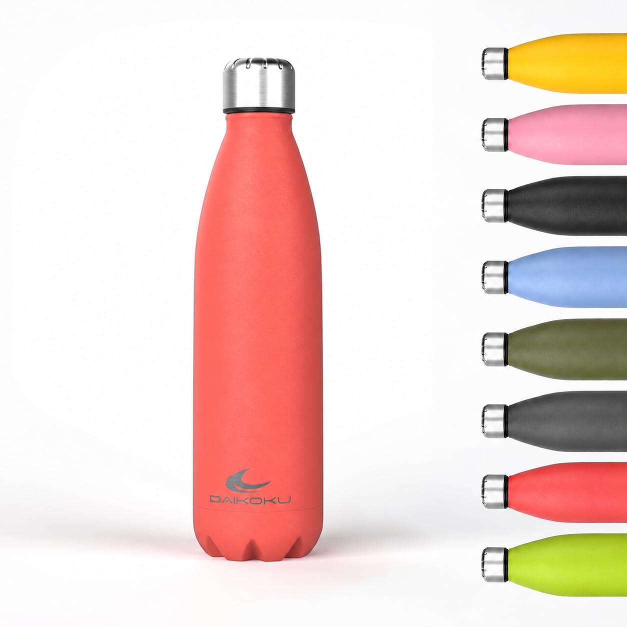 Daikoku - Edelstahl Wasserflasche | 100% Auslaufsicher | Hält 12 Stunden Heiß, 24 Stunden Kalt | BPA-Frei und Gesund | Modische Farbe, Ideal für Alltag und Outdoor | Korallenfarbene | 750 ML