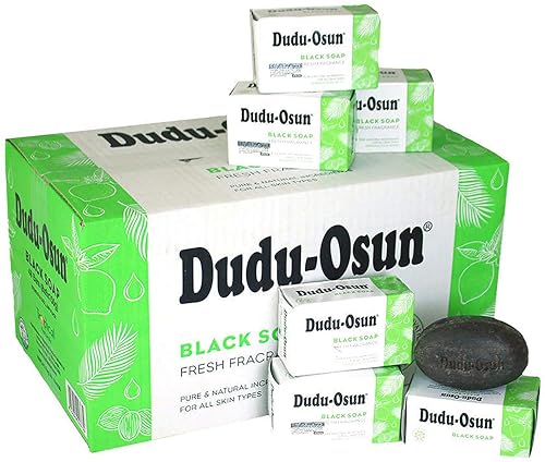 Dudu-Osun African Black Soap Bar 150g (Pack of 6) - by Tropical Naturals Authentic Black Soap with Shea Butter Honey for Moisture & More