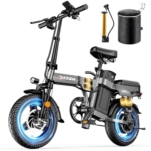 DTTZH Peak 1000W Folding Electric Bike for Adults, 28MPH Commuter