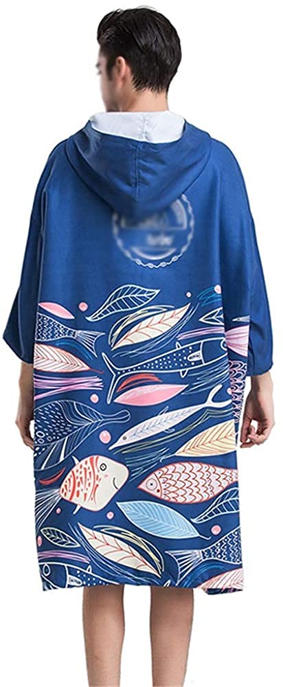 Poncho De Surf Poncho Playa Toalla Deportiva Toalla de Playa Wrap para Adultos de Secado rápido cambiable Albornoz de Playa Toalla de baño Capa de Buceo Deportes acuáticos Bata Deportiva LSDRALOBPO