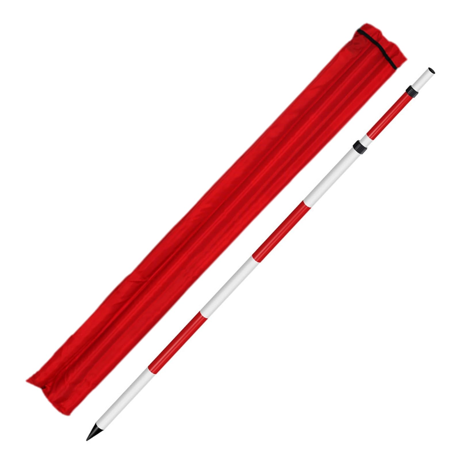 AMZBNEIDI Duty Alummsurvey Pole, Aluminum Surveying Ranging Rod Red and White 2m 3m 5m(3m (drawer type))