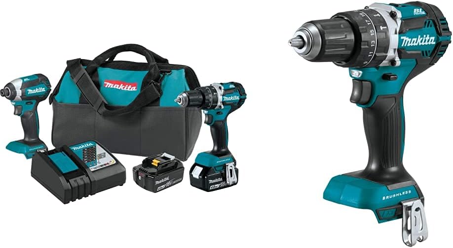 Makita XT269M 18V LXT Lithium-Ion Brushless Cordless 2-Pc. Combo Kit (4.0Ah) with XPH12Z 18V LXT Lithium-Ion Compact Brushless Cordless 1/2 Hammer Driver-Drill Makita XT269M 18V LXT Lithium-Ion Brushless Cordless 2-Pc. Combo Kit (4.0Ah) with XPH12Z 18V LXT Lithium-Ion Compact Brushless Cordless 1/2 Hammer Driver-Drill