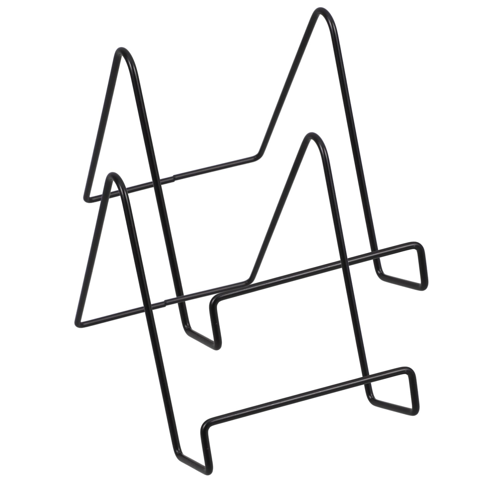 HAPINARY 2pcs Iron Plate Holder Easel Stand for Tabletop Display Versatile Photo Frame and Book Display Stand for Office Home Decor and Events