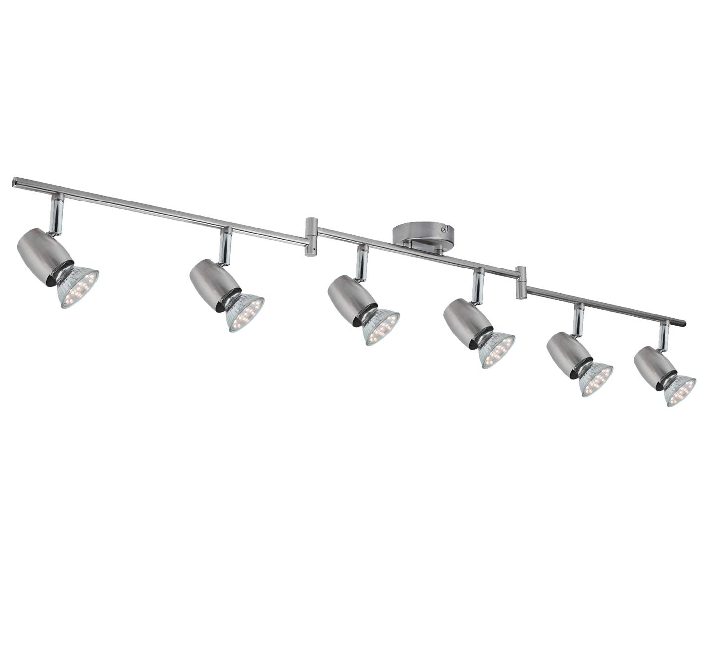 Foco LED giratorio, 6 vías, con 6 focos LED GU10 de 3 W, iluminación interior ajustable