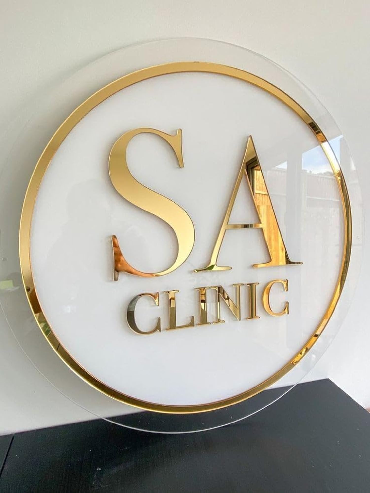 Customizable Acrylic Signage for Office or Shop, 3D Embossed Logo