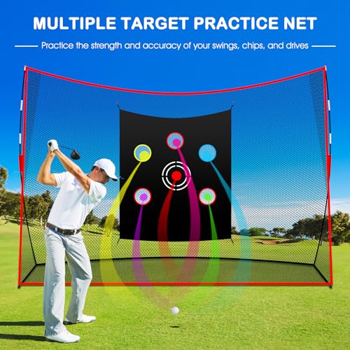 10x7ft Heavy Duty Golf Practice Net With Target Cloth - Portable Training Net for Backyard Driving Chipping Indoor Outdoor Use - Includes Carry Bag - Image 4