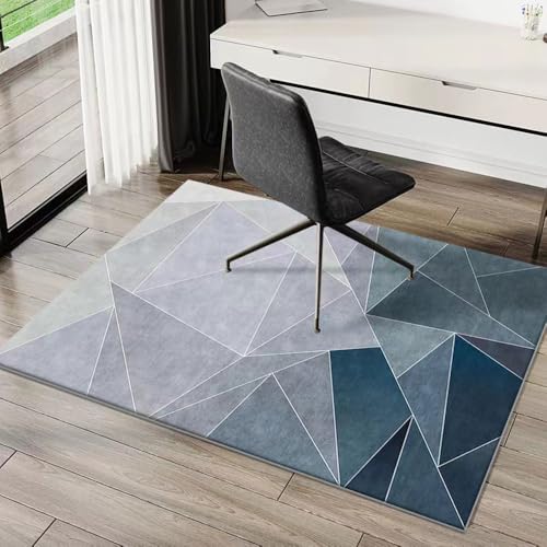 Highdi Alfombrilla para Silla de Oficina, Moderno Protector Suelo Silla Ruedas Antideslizante Resistente a los Arañazos, Alfombrilla de Protección para Suelos Duros (Azul,100x150cm)
