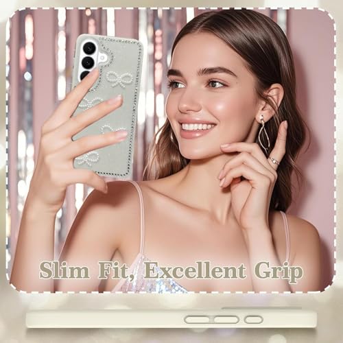 Image of DIZORO for Samsung Galaxy S26 5G case,Cute Bow Tie Aesthetic Phone Case,Trendy Slim Hard IMD Shockproof Protective Bumper Designer Phone Back Cover for Women Girls - Grey