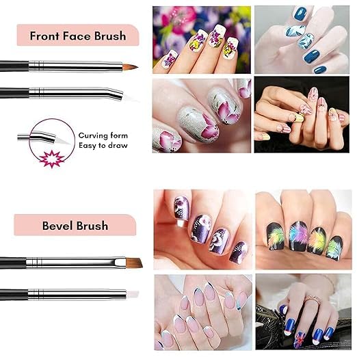 EXPESIA Set of 15 Acrylic Nail Art Brushes with Creating Different Nail Designs on Gel Acrylic and Natural Nails- Salon Quality Nail Art at Home 15 Pcs 1
