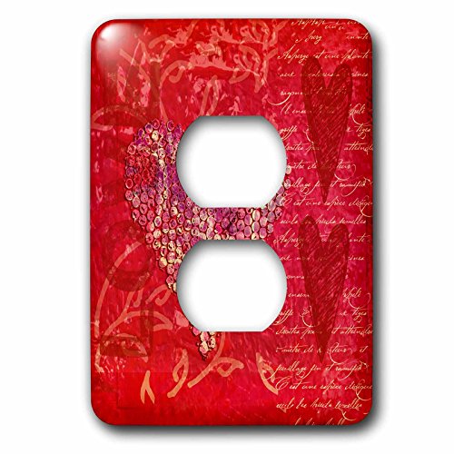 Typographie Rouge 3dRose lsp_264681_6 aux motifs de cœurs uniques - 2