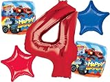 Anagram Blaze 4th Birthday Party Supplies 5pc Monster Machines Balloon Bouquet Decorations