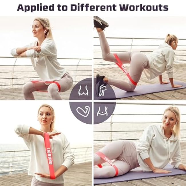 6 Pcs Resistance Bands for Working Out, Exercise Loop Bands for Women and Men, Elastic Stretch Bands Workout Bands for Yoga Pilates Fitness Home Gym Body Stretching Booty Legs Strength Training