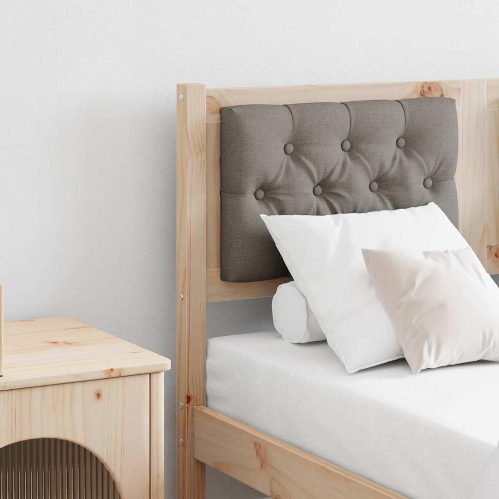 Zagłówek 120 cm, lite drewno sosnowe, brązowo-taupe, nowoczesny design, oddychający materiał, trwały, łatwy montaż, do sypialni, salonu