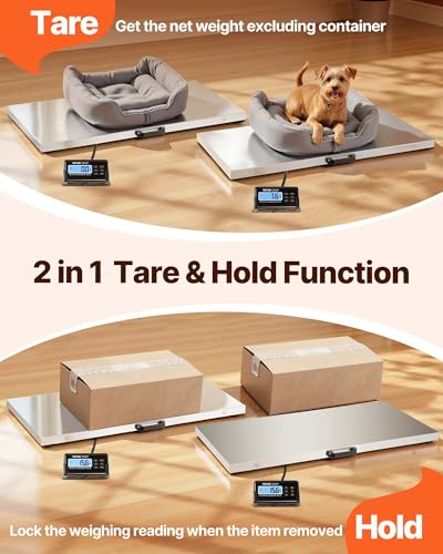 vevor 880lbs x 02lbs livestock scale shipping scales large platform 406x209inch stainless steel vet scale industrial floor scale large animal dog pig scale goat weight scale pet digital scale