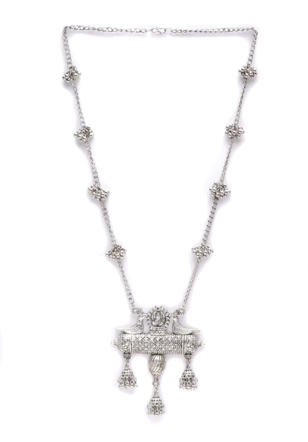 Total Fashion Stylish Boho Trible Silver Oxidised Chain Pendant Necklace Jewellery Set Women for Girls (B09GP8Q871) Amazon Price History, Amazon Price Tracker
