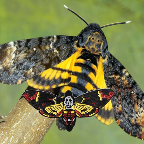 Image of PLITI Silence Lambs Movie Inspired Gift Hannibal Lecter Fan Gift Death Head Moth Brooch For Horror Movie Lover