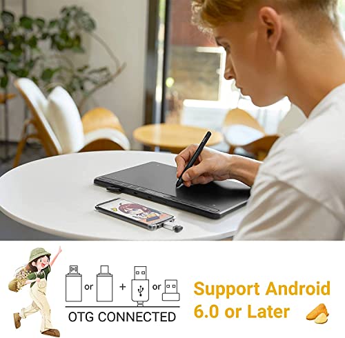 Image of UGEE S1060W Wireless Graphic Drawing Pen Tablet (10 x 6.27 inch with 12 Hotkeys Support Windows, Mac, Linux, Android Mobile, Tilt Pressure, 8192 Level Pressure, Battery -Free Stylus)