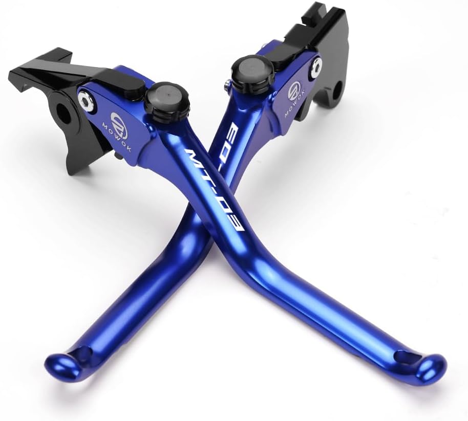 MOWOK Motorcycle CNC Brake Clutch Levers Fit for Yamaha MT03 MT-03 2015 2016 2017 2018 2019 2020 2021 2022 2023 2024 2025 (Blue)