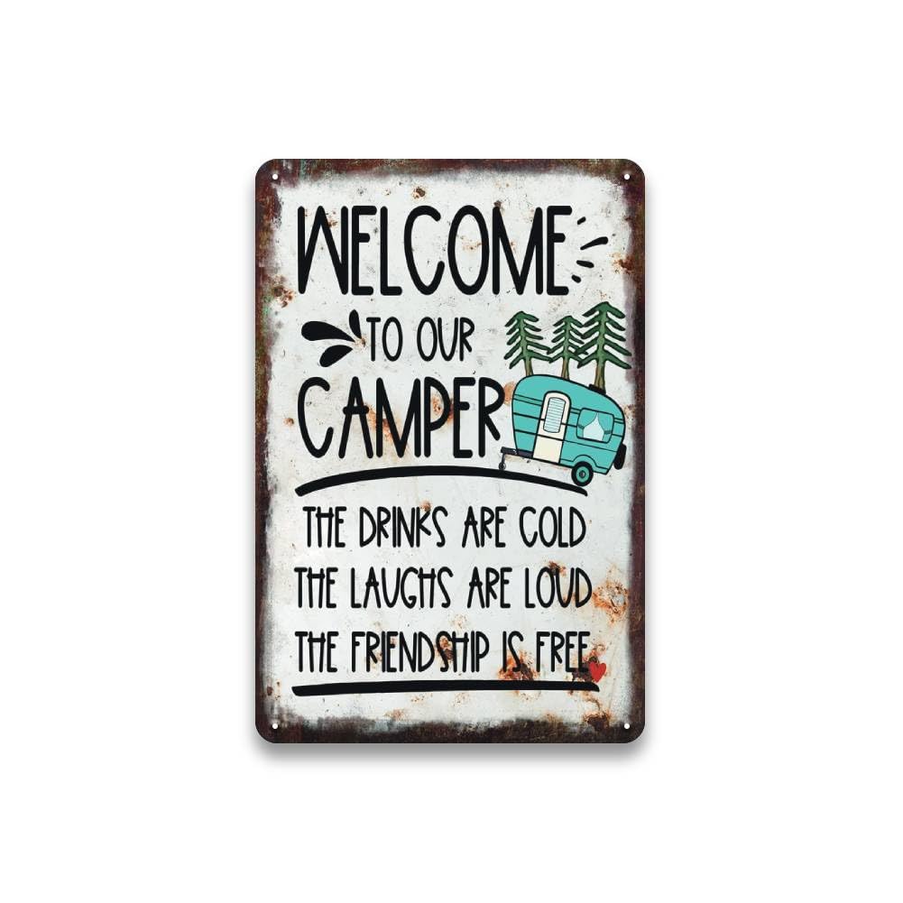 Camper Decor Metal Sign Cabin Decor Welcome to Our Camper