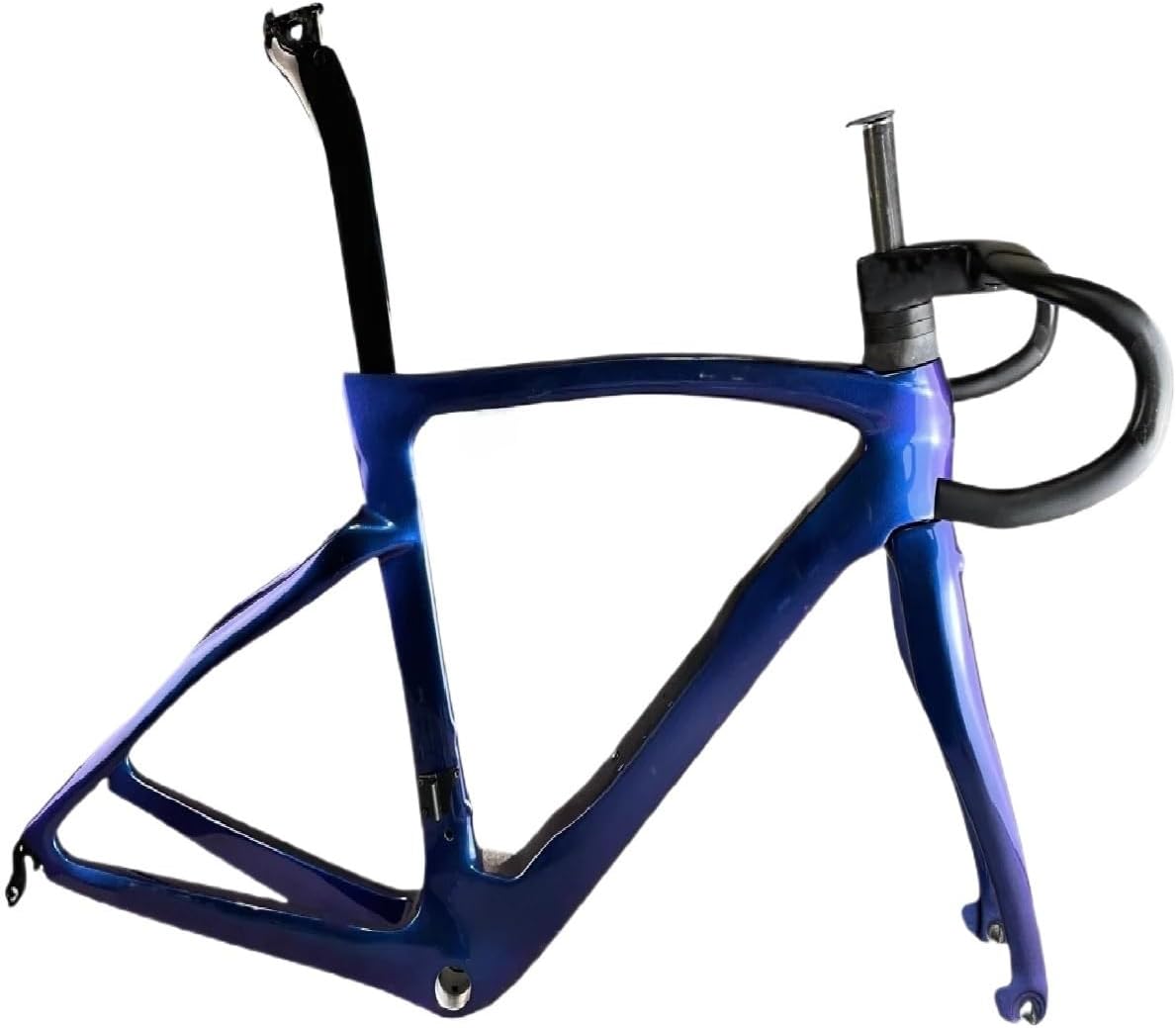 Carbon Road Frame Bike Frameset Blue Rim Or Disc Brake Handlebar Size 43cm - 57.5cm
