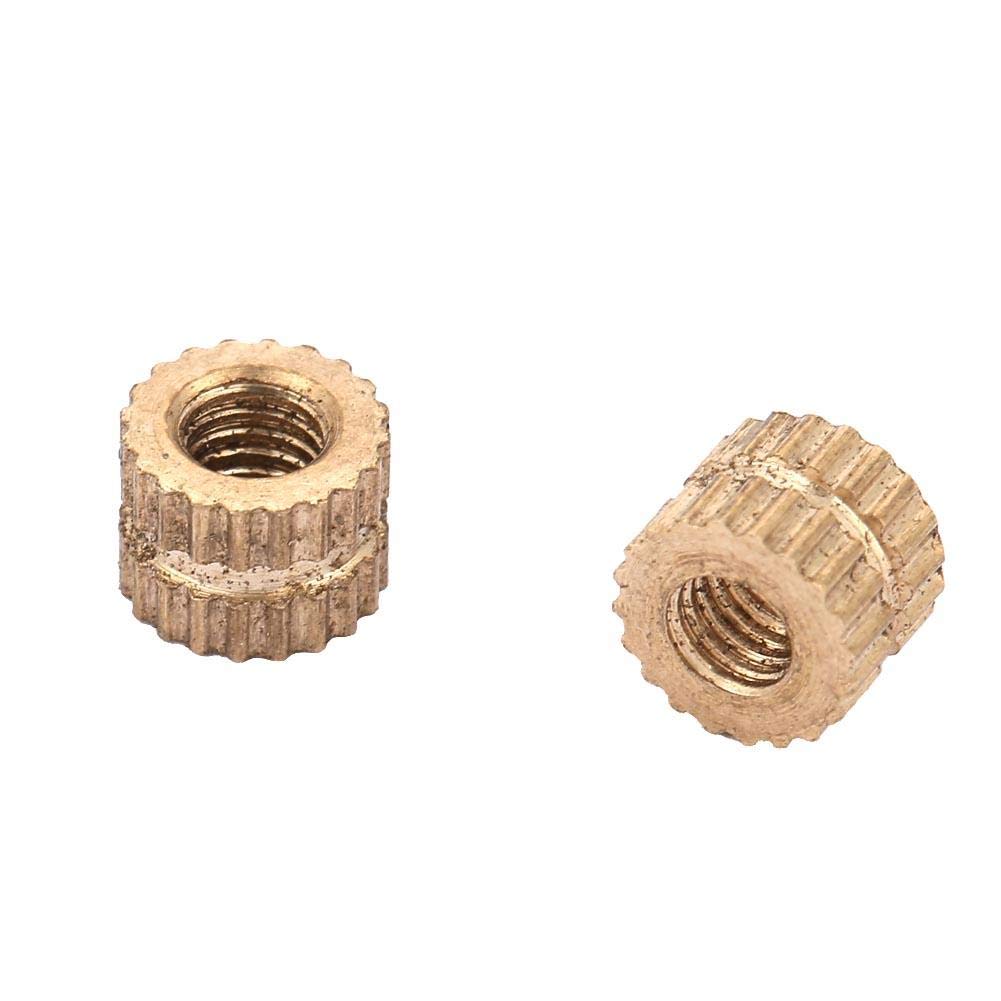 Inserto in ottone, 50 pz M3 Cilindro in ottone Zigrinato Rotondo Inserti sagomati Dadi incorporati(M3*5 * 5.3（50pcs）)