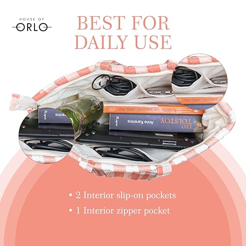 Image of Premium Cotton Waffle Quilted Tote Bag, Large Spacious Handbag for College, Office, Work, Travel, Shopping & Daily Use