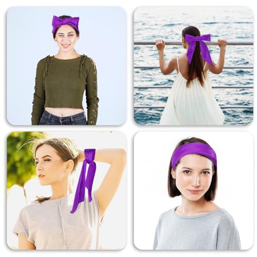 Chiffon Scarf Retro Satin Ribbon Scarf Square Ribbon Neck Scarf Chiffon Square Neck Scarves Handkerchief for Halloween Retro Women Girls Costume Accessory3