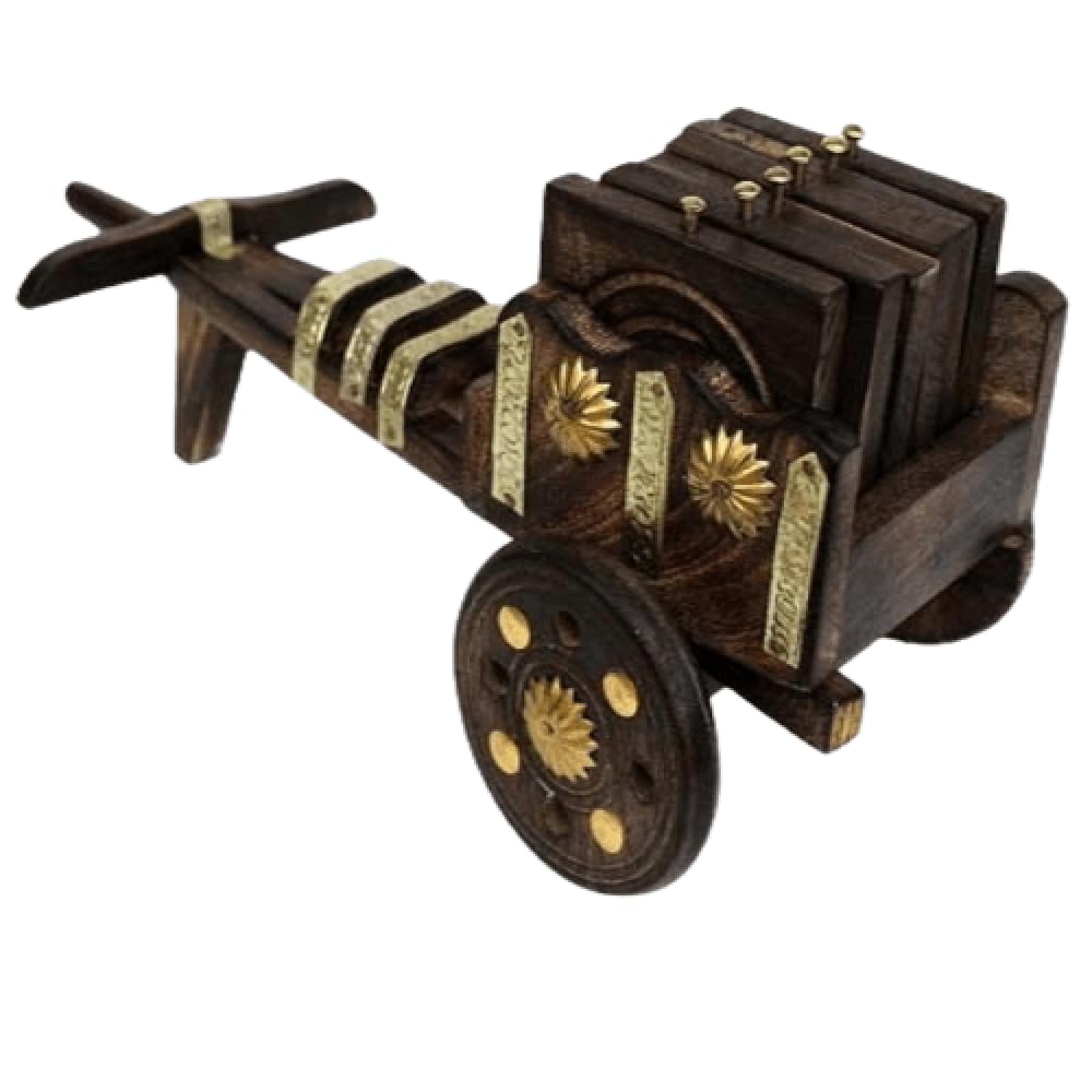 GI HERITAGE Wooden Miniature Bullock Cart for Home and Decor | Decorative Accent for Home, Living Room & Gifting-image-21