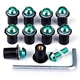 Bringen Sie die alten Siebschrauben und Gummimuttern. Einmal festgezogen komprimiert die Gummimutter und hält den Bildschirm an der Verkleidung.