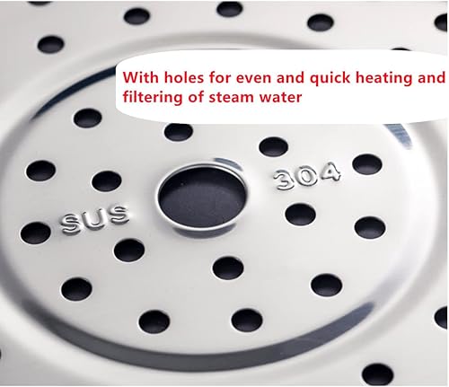 Miniatura 4 de Estante de vapor redondo de acero inoxidable, bandeja de vapor gruesa de 9.5 pulgadas, bandeja de vapor para olla a presión (paquete de 2)