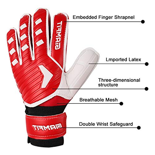 Guantes de Portero,Guantes Portero Tamaño for niños Adultos Portero Dedo Guantes de protección Espesado látex Guantes de Portero de fútbol Guantes de Portero de fútbol