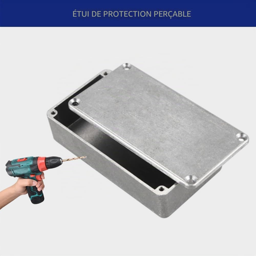 Supertool Boîtier de projet électronique étanche en aluminium moulé sous pression pour alimentation externe (1Pcs-1032L, 254 x 71 x 52,5 mm)