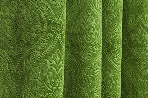 Image of Homefab India 2 Piece Velvet Window Curtains - 5 feet, Green