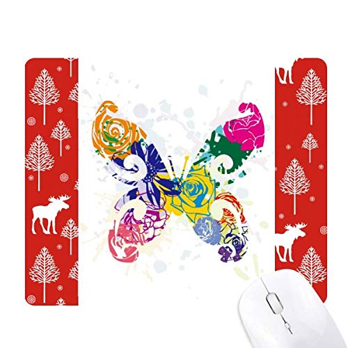 Souris de Noël forêt et bois avec motif floral pour décoration de table