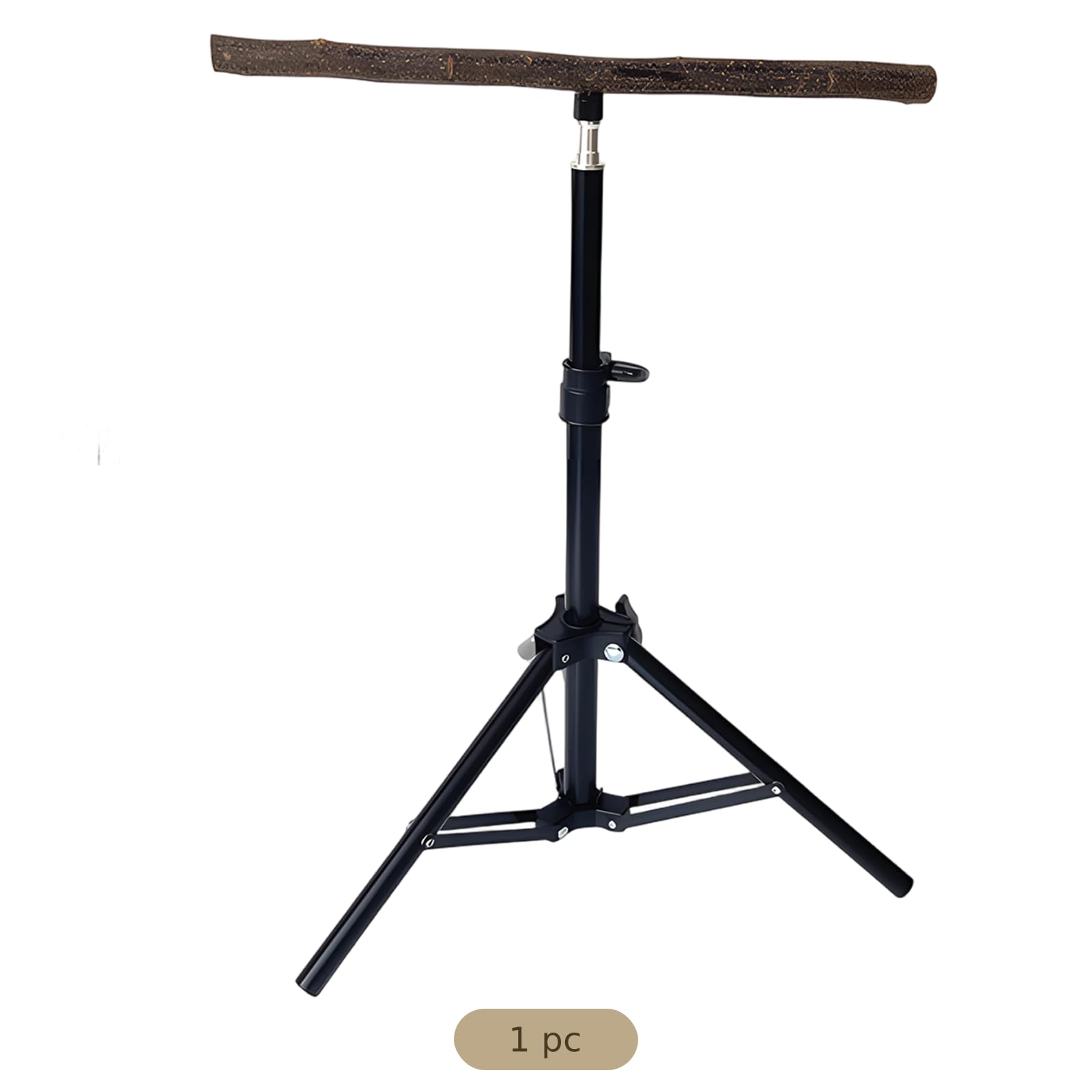 Perchoir pour oiseaux réglable, support trépied portable de 15,7 à 29,5 in, bois naturel de 15,0 in pour oiseaux de taille moyenne, pliable pour perroquets, usage intérieur et extérieur
