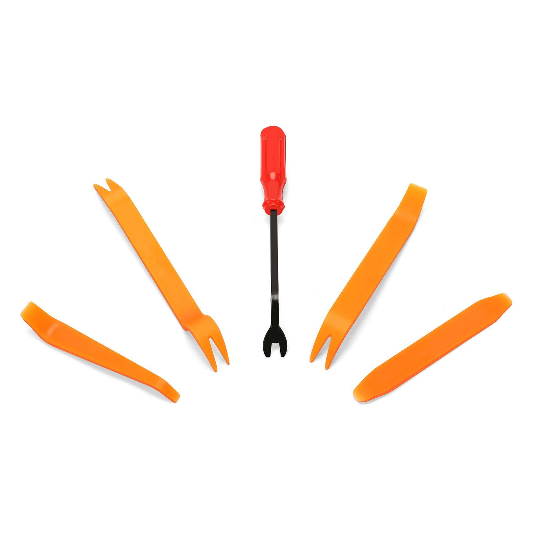 5 Auto Trim Removal Tool Kit Car Panel Door Dashboard Fastener Remover Pry Set Orange FLA11853