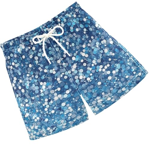 Pigsaly Boys Swim Trunks Ocean Blue Sea Gradient Flashing Glitter Boys Board Shorts Swimsuit Swimwear Bathing Suit 2T