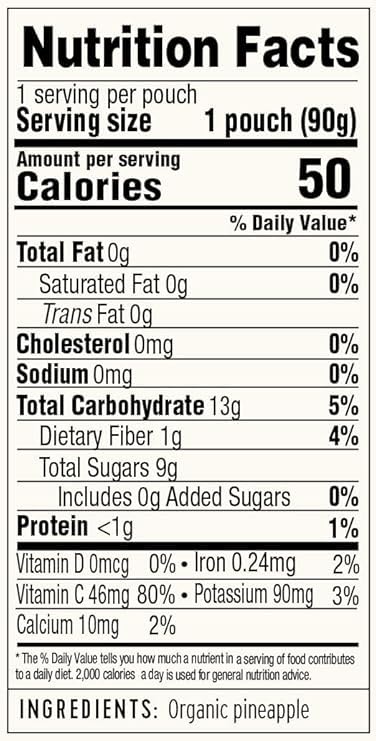 Golden Farms Pineapple Pouches, Single Ingredient Healthy Snacks, 100% Pure Fruit, No Added Sugar, Vegan, Gluten-Free, Kosher, Organic Squeeze Pouch 3.17oz Each thumbnail