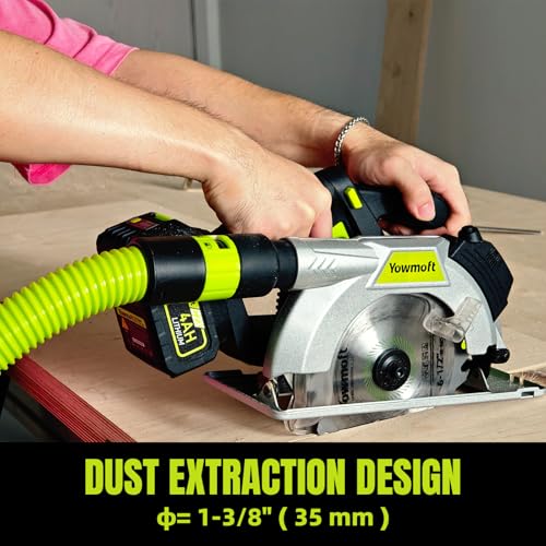 Image of Brushless Cordless Circular Saw Kit for Wood Cutting with 20V 6-1 /2-Inch with LED Light & Red Beam Guide & Battery and Charger (4.0Ah)