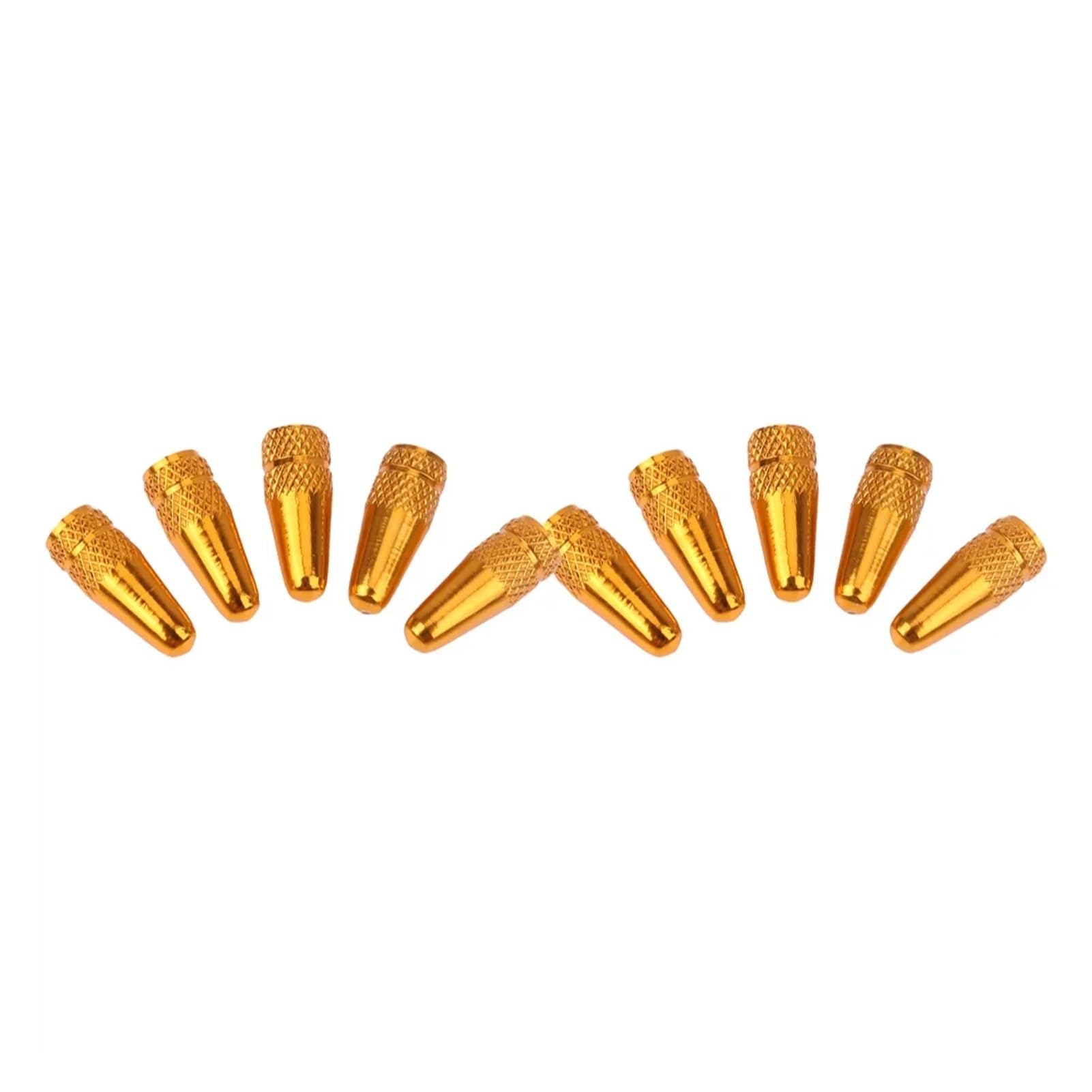 Dymkie 10Pcs Gold 5/10Pcs Bicycle Tire Valve Cap Aluminum High Pressure Caps For Presta Valves Colorful Bike Tyre Cap Mtb Bike(10Pcs Gold)