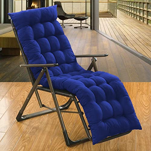 Image of Super Comfy Long Rocking Chair Cushion /Bench Back Seat Pad Cotton Handmade Quilts (Navy Blue -18 x 50 Inch)