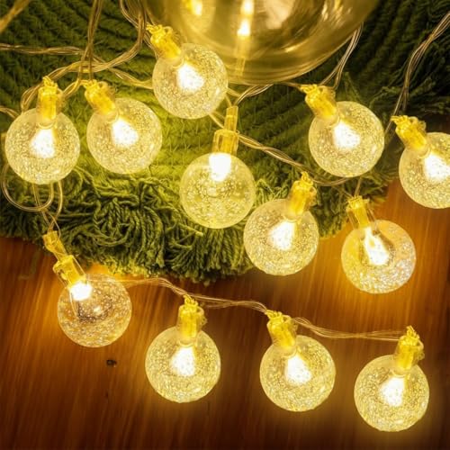 Image of Xenith 14 LED Crystal Bubble Ball Fairy String Lights for Diwali Christmas Xmas Tree New Year Party Birthday Wedding Garden Indoor Outdoor Decoration Light (Warm White, 3.5 Meter)