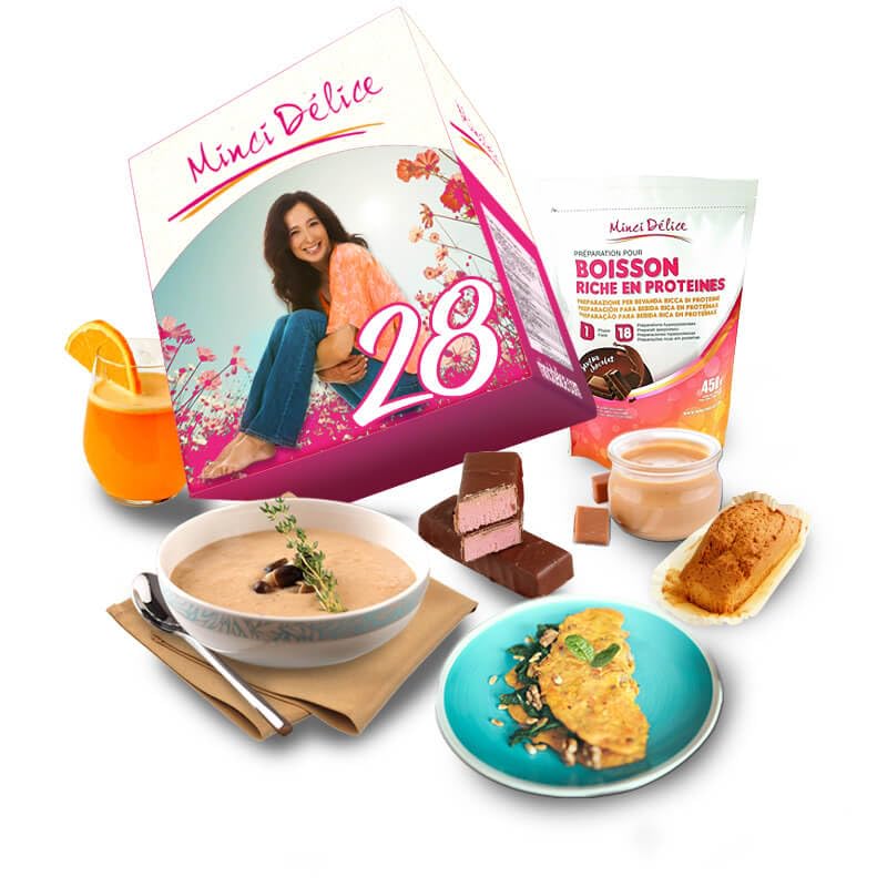 Dieta especial de 28 días para menopausia – Pérdida de peso hasta 7 kilos – Pack de 66 productos + 1 coctelera + 1 guía adelgazante con programa detallado