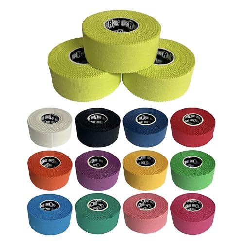 Image of Ringside 1 inch Athletic Trainers Tape, Cotton Kinesiology Tape for Combat Sports, Adhesive, 30 Foot Rolls, Yellow, 3 Pack