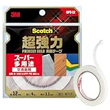 3M スコッチ 超強力両面テープ プレミアゴールド スーパー多用途 12mm×4m 1巻 SPS-12