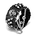 JOVIVI Punk Pu Leather Skull Design Bracelet Wristband Adjustable Size 7 to 8 Inches Include a Gift Pouch(#10)