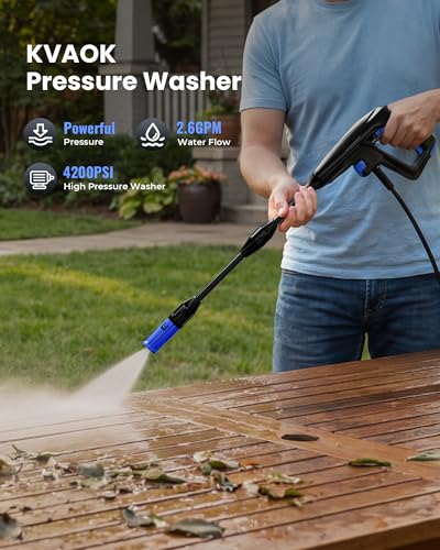 Image of Pressure Washer, 4200 PSI 2.6 GPM Power Washer with 23FT Hose, Foam Cannon, Portable Pressure Washers Ideal for Driveway, Patio, Deck, Fence and Car Wash Home Cleaning