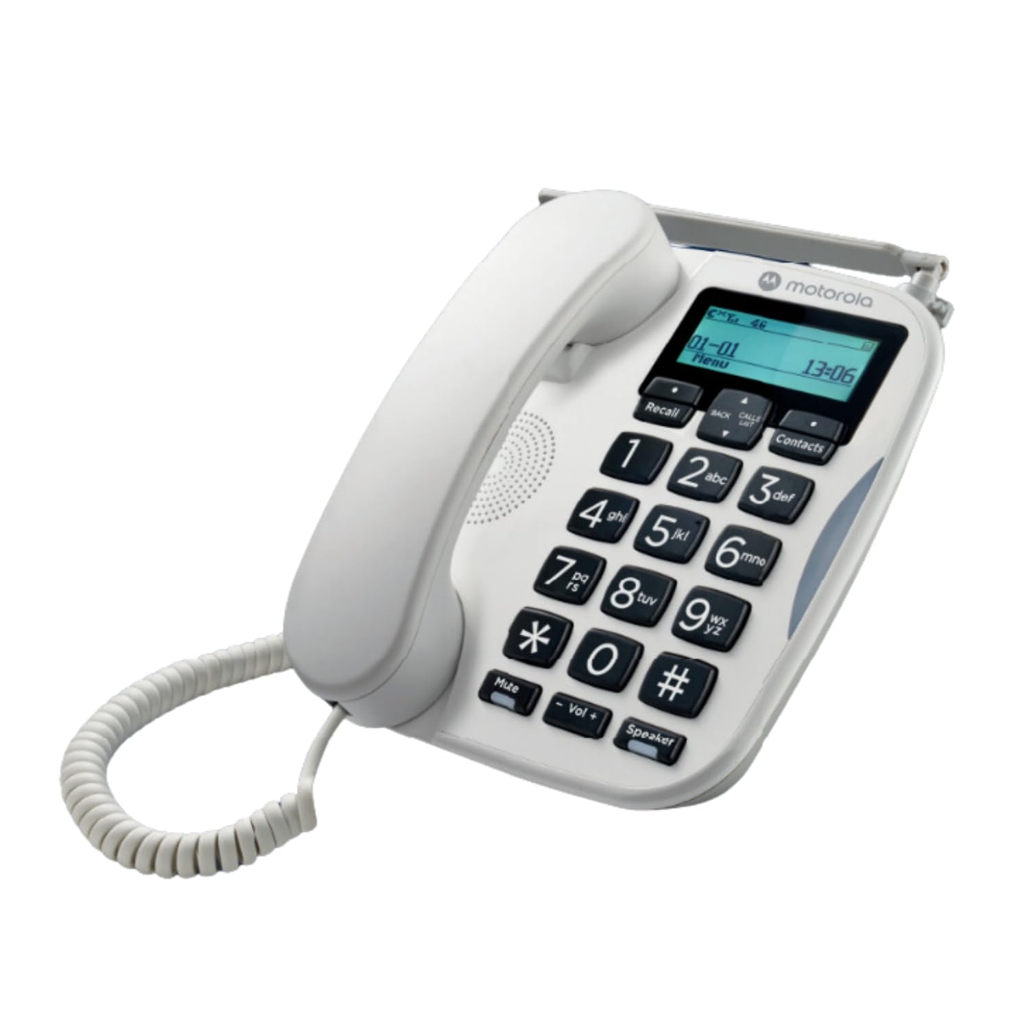 Motorola Voice - Telefon stacjonarny FW500 z kartą SIM i telefonem stacjonarnym - 4G LTE, zapasowy, do 8 godzin pracy na baterii, telefon alarmowy w przypadku awarii zasilania, duże klawisze