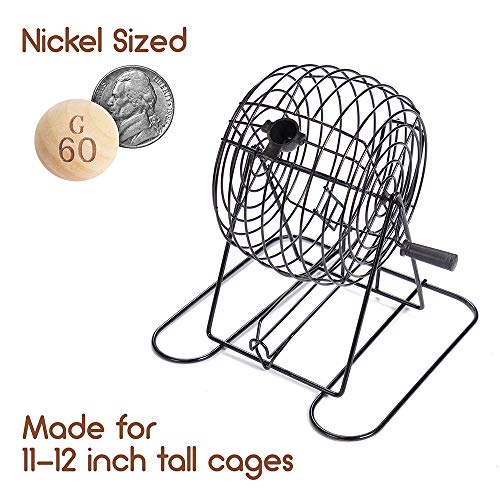 75 Natural Wood 7/8 Inch Bingo Balls -Wood Balls For Bingo Cages And Raffles - Compatible With Cages From Most Major Brands #TOP5